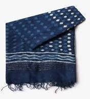 Indigo Chanderi Dupatta, Pattern : Printed, Dyed