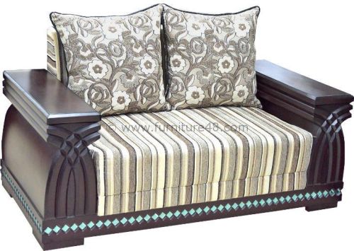 Fabric Glass Sofa, Color : Multicolored Grayish Stripes