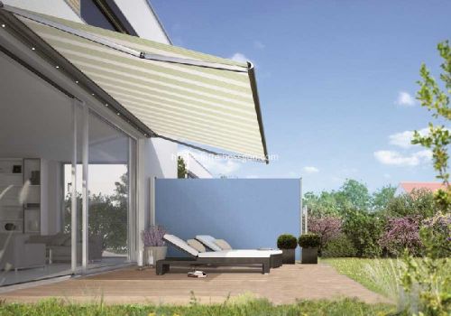 Retractable Side Awning Patio Cover Blue Sunshade