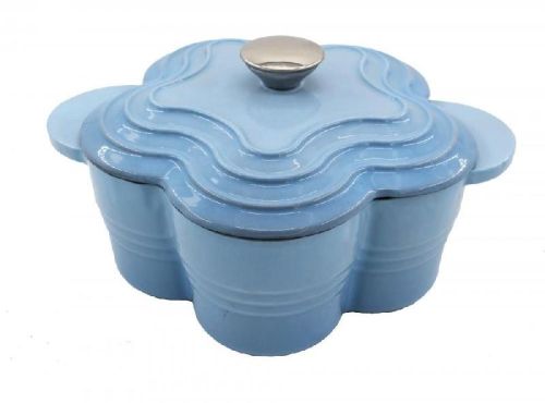 Enamel Flower Shape Saucepan Cast Iron Cookware