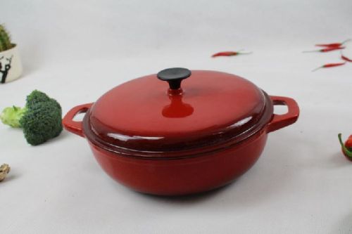 Round Red Enamel Cookware Pot