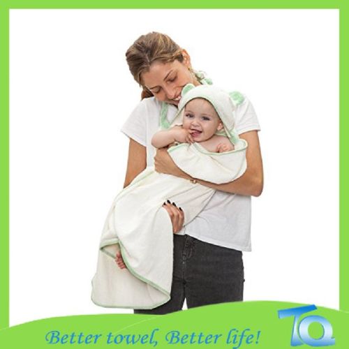 Baby Hooded Towel Bamboo With Printed Paper Tape