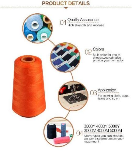 Raw 100% Spun Polyester Sewing Thread, Brand Name : Wuhanfronter