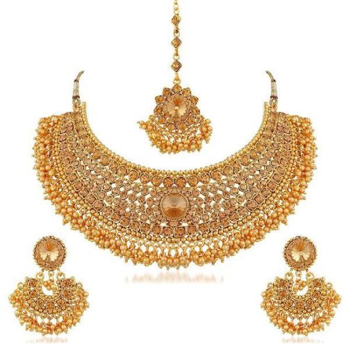 Sukkhi Traditional Gold Plated Kundan Choker Necklace Set For Women