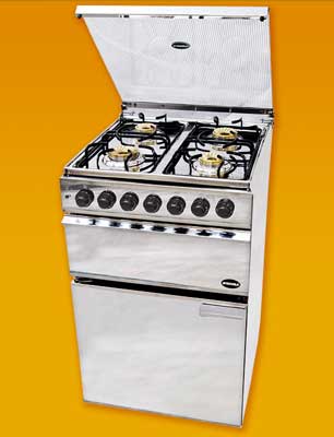 SS Body Four Burner Cooking Range With Glass Top