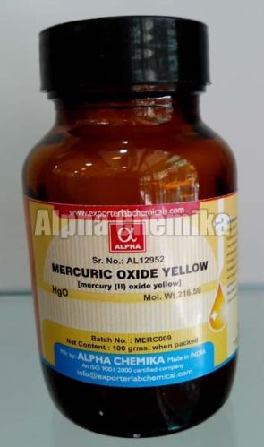 Mercuric Oxide Yellow Extra Pure, CAS No. : 21908-53-2