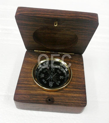 Solid Brass Gimbal Set Box Compass