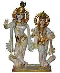 White Marble Radha Krishna Statue