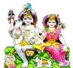 White Marble Shiv Parivar Statue