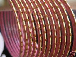 Glass Exquisite Round Glitter Bangles, Color : Pink Golden Plated