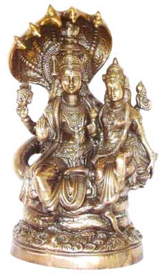 Black Metal Vishnu Laxmi Ji, For Home Decor