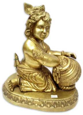 Brass Makhanchor Krishna, Feature : Unique Designs, Superior Polish, Elegantly Crafted, Attractive