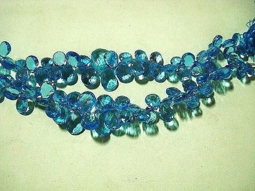 Blue Topaz Faceted Briolettes Stone Beads