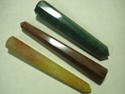 Finished Polished Aart-in-stones Faceted Stone Wands