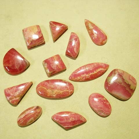 Polished Rhodochrosite Cabochons, For Decoration, Feature : Dustproof, Shiny Looks