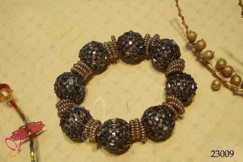 Alloy Metal Glass Bead Pattern Bracelet (23009)