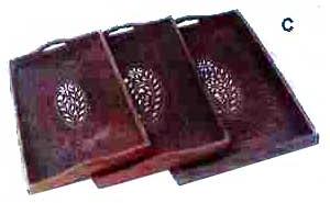 Rectangle Wooden Tray, Color : Brown for Serving Food