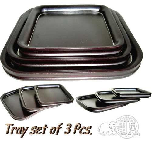 Square Wooden Tray, Color : Brown Standard for Serving Food