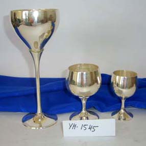 Brass With Silver Coating Wine Goblets