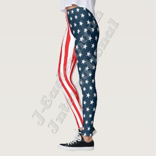 Ladies American Flag Full Sublimation Printed Leggings LP-60