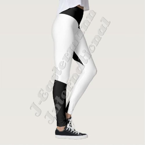 Ladies Black & White Full Sublimation Printed Leggings LP-48