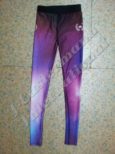 Lycra Fabric Ladies Galaxy Sublimation Printed Yoga Leggings