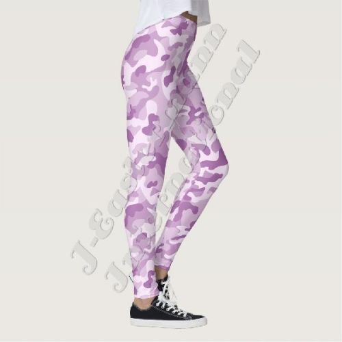 Ladies Purple Camo Full Sublimation Printed Leggings LP-80