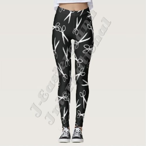 Ladies Scissors Print Full Sublimation Printed Leggings LP-67