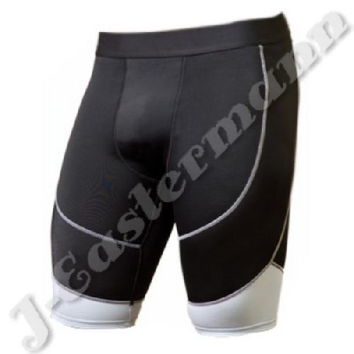 Lycra Fabric Mens Grey Panel Compression Short JEI-9103