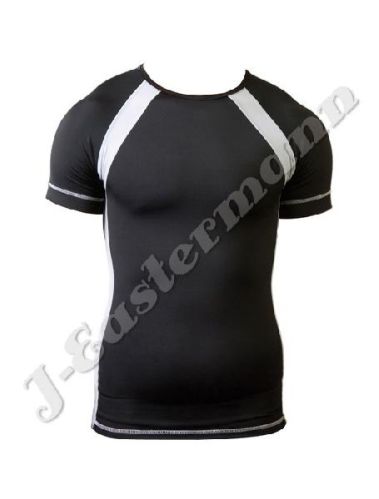 Mens Short Sleeve Compression Shirt With Grey Panel JEI-9133