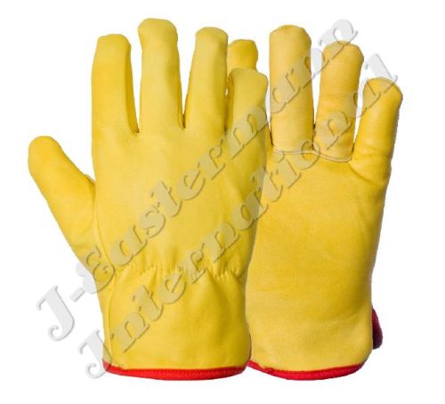Yellow Leather Driving Gloves Unlined JEI 02534 1Y