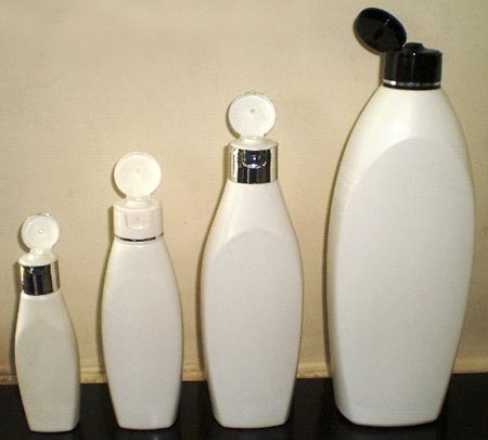 White Flip Top Cap HDPE Lotion Bottles, Shape : Oval, Round