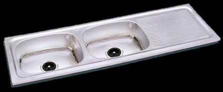 Double Bowl Single Drain Kitchen Sink