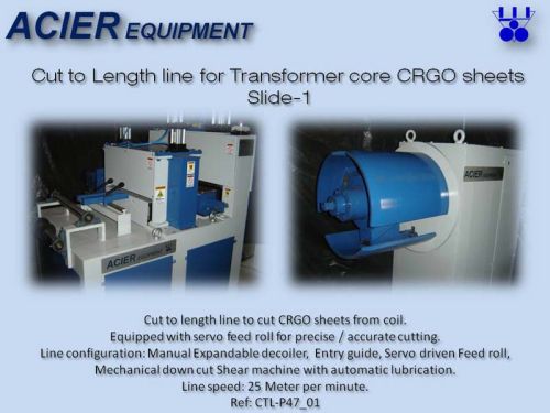 Cut To Length Line Machine For CRGO Steel Sheet