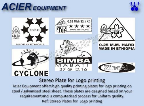 Acier Equipment Logo Printing Plates