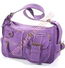 Purple Canvas Utility Shoulder Bag