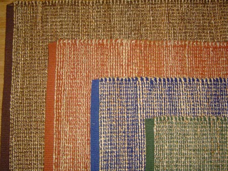 Plain Multicolor Jute Rugs, Shape : Rectangular