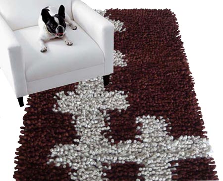 Handmade Wool Felt Pebble Rug, Shape : Rectangle