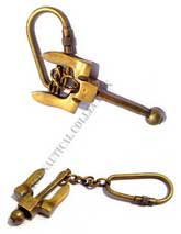 Brass Anchor Keychain for Keepsake, Gift