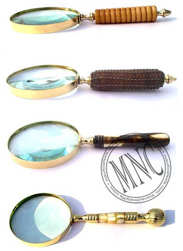 Polished Vintage Inspired Brass Handheld Magnifying Glasses