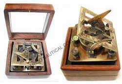 Brass Square Shape Sundial Clock Compass, Display Type : Digital