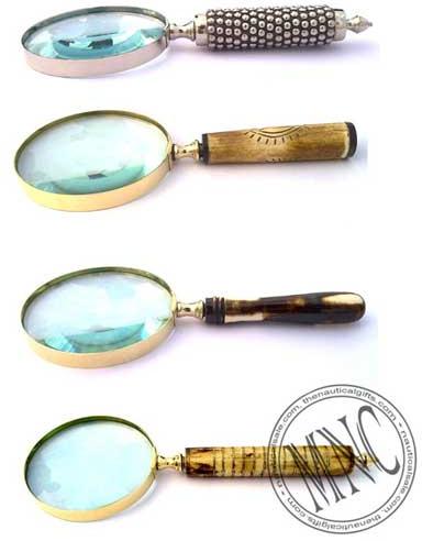 Plain Brass Handheld Magnifying Glass