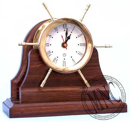 Ship Wheel Shape Wooden Wall Clock, Display Type : Analog