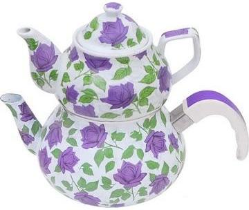 Enamel Teapot 2.5l + 0.9l Enamelled POT Set