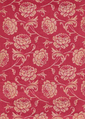Vintage Floral Brocade Bed Sheet, Color : Soft Gold Rich Maroon