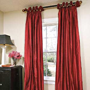 Plain Bold Red Grommet Designer Curtain