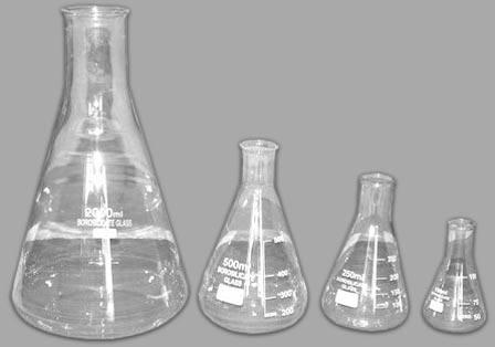 Conical Flask, For Biology, Chemistry, Household, Industrial, Laboratory, Laboratory Use, Size : 15-20mm