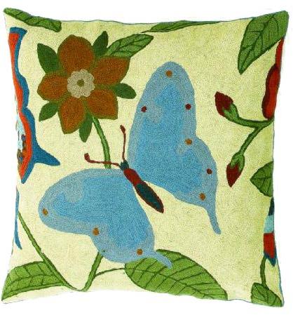 Chain Stitched Floral Cushion Cover 02