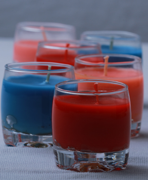 Glass Perfumed Candle, For Birthday, Decoration, Lighting, Party, Feature : Attractive Pattern, Fine Finished