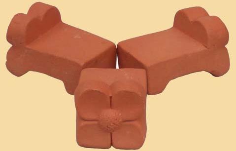 Clay Floral Flower Pot Feet, Color : Red